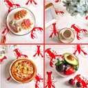 2 x Touman 3 Pieces Crawfish Tablecloth Birthday Party Lobster Table Covers White and Red Crawfish Table Cloth for Party Decoration Supplies, 108 x 54 Inches