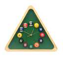 Yuanhe Billiards Pool Ball Clock - 14Inch Triangle Pool Table Cool Wall Clock with Solid Wood Frame,Great for Billiards Room,Pool Room,Game Room,Bar