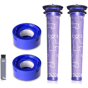 Vacuum Filter Replacement Kit for Dyson V7, V8 Animal, V8 Absolute & SV10 Cordless Vacuum Cleaners, Replaces Part # 965661-01 & 967478-01 (4P)