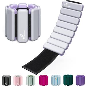 Sportneer Wrist & Ankle Weights for Women Men - 1 Pair (1 lb Each) | Adjustable Weighted Bracelet Silicone Bangles for Yoga, Dance, Pilates, Cardio, Aerobics, Gym, Pool Exercises and Jogging (Rhino Grey, 1 LB x 2)