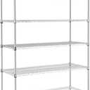 Land Guard 5 Tier Chrome Storage Racks and Shelving - 48" L x 20" W x 72" H Heavy Steel Material Pantry Shelves - Each Unit Loads 350 Pounds Wire Shelf, Suitable for Warehouses, Closets, Kitchens