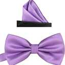 Men's Formal Tuxedo Banded Pre-Tied Bow Tie Set (Lavender)