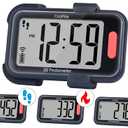 CoolFire - Pedometer, 2025 Indoor & Outdoor 3D Clip-On Pedometer, Accurate Step Counter for Walking Steps and Miles, Calories, Ankle Step Tracker for Fitness, Optional App (mat Black)