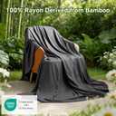 AmyHomie Cooling Blanket, 100% Rayon Derived from Bamboo, Cool Summer Blanket for Hot Sleepers, Soft Comfy Lightweight Blankets for All Seasons(Dark Gray, 7991in)