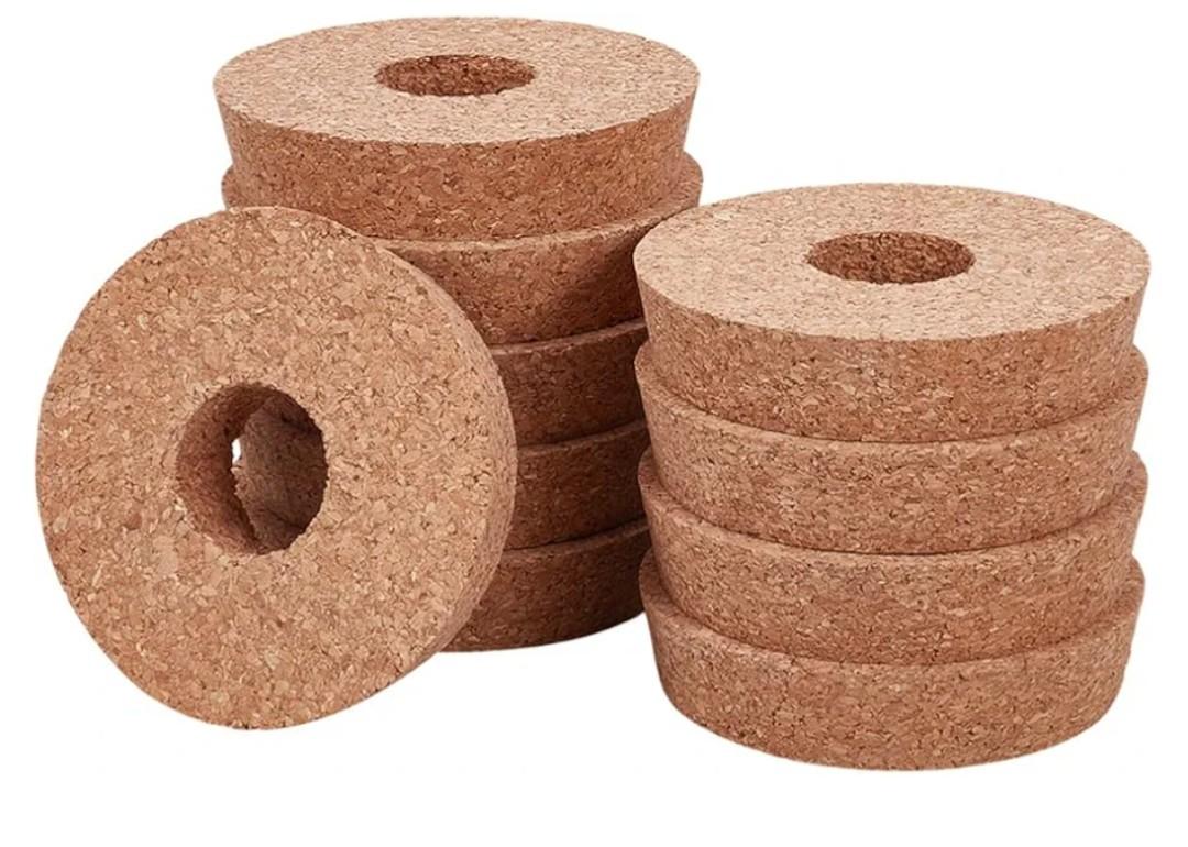 Cork Lids for Glass Planter 3.3~3.5 Inch Hydroponic Vase Lid Cork Replacement Plant Corks with Center Hole Hydroponic Planter Lids for Hydroponics Growing Vases Stoppers