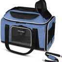 Petskd Top-Expandable Pet Carrier 18x11x11 Inches Delta American United Airline Approved, Soft-Sided Carrier for Small Cats and Dogs with Locking Safety Zippers and Anti-Scratch Mesh (Blue)