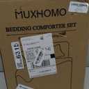 MUXHOMO 7 Pieces Queen Comforter Set, Soft Bed in a Bag Queen Size, All Season Bedding Set with Comforter, Flat Sheet, Fitted Sheet, Pillowcases & Shams, Rose Gold