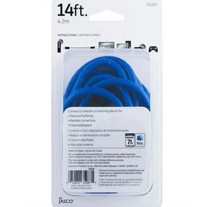 GE Pro 14ft Cat6 Ethernet Internet Cable, Blue