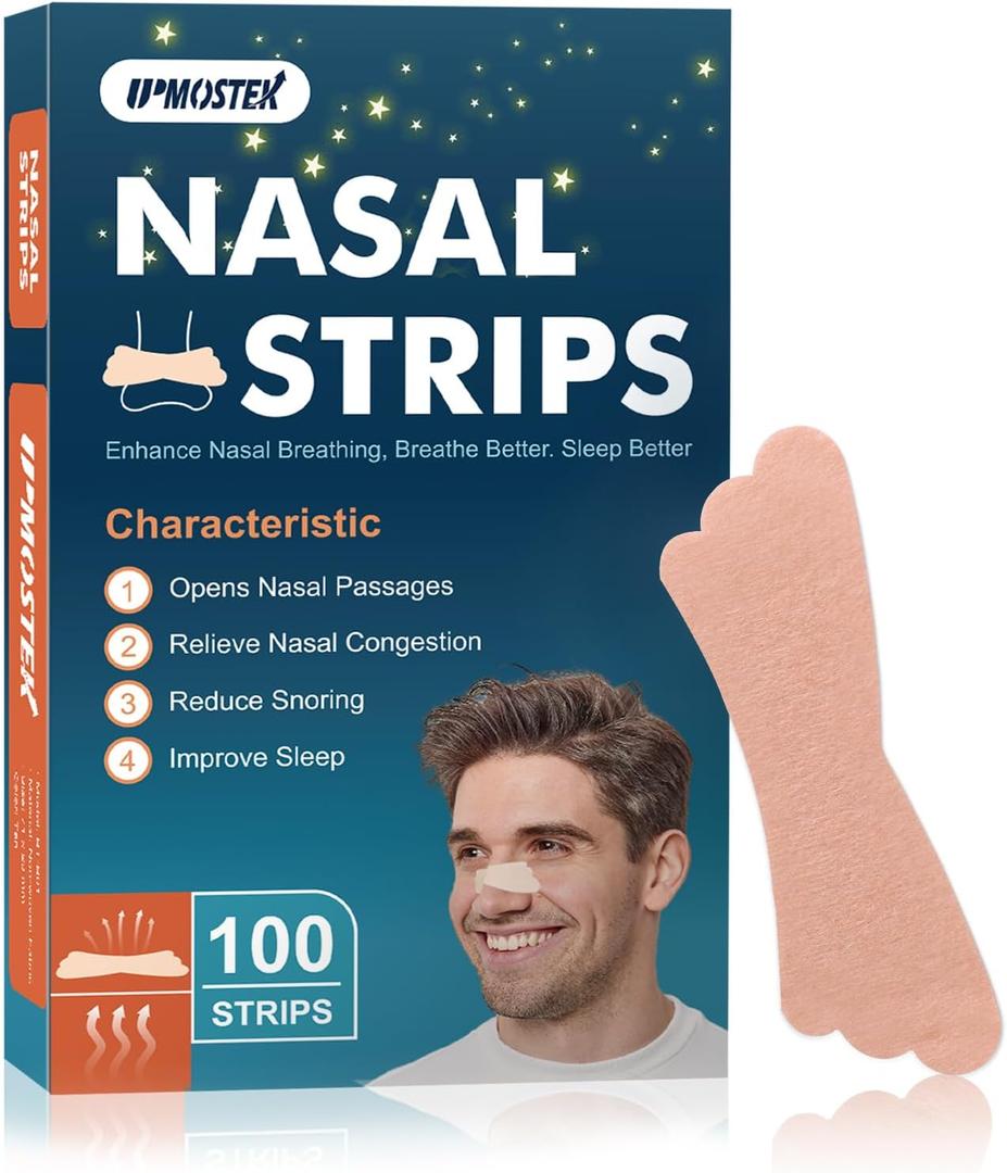 100Pcs Nasal Strips for Snoring, Extra Strength Nose Strips Breathing, Nose Tape for Sports and Sleep, Anti Snoring Strips Help Stop Snoring and Nasal Congestion Relief (Light Brown)
