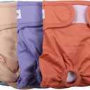 Reusable Female Dog Diapers for Small Dogs,(4 Pack) Easy Absorbent New Born Puppy Diapers for Peeing,in Heat,Dog Period Panties,XS