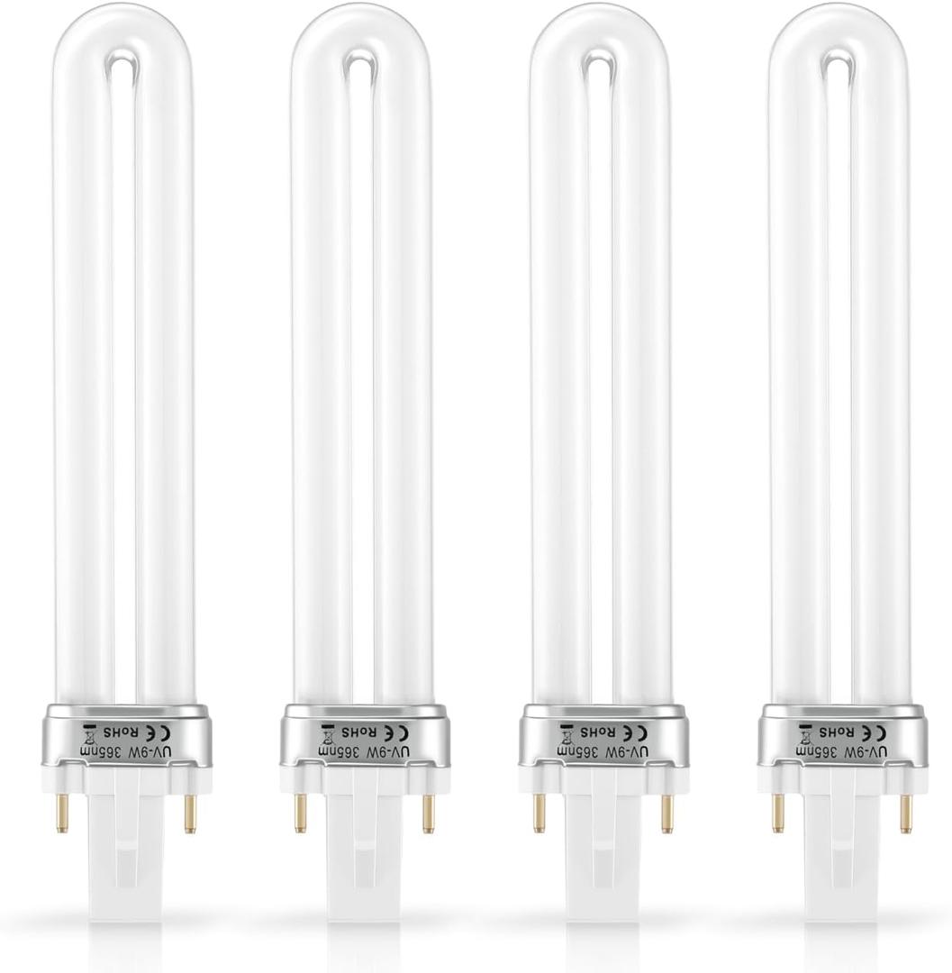 IMIKEYA 4pcs Nail Dryer Lamp Bulbs Tube Replacement 9W 365nm UV Bulb Light Bulb for Nail Art Gel Curing Drying Light Manicure Tool for DIY Lamp Light
