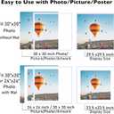 JCJMY 30x30 Picture Frame White with 24x24 Mat, Display Photo 24x24 with Mat or 30 x 30 Without Mat, Wall Hanging Large 30x30 Poster Frame with Shatter Resistant Plexiglass, White