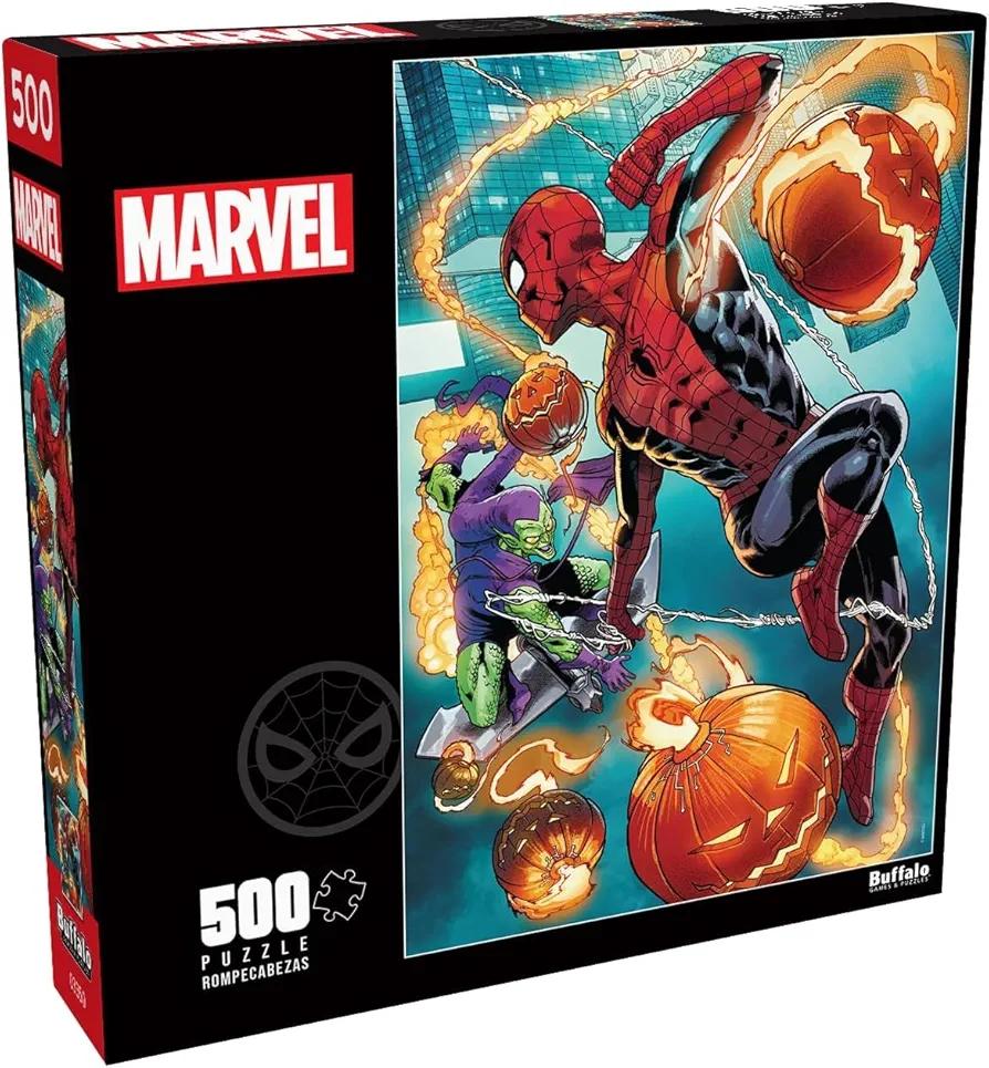 Buffalo Games - Marvel - Spider-Man vs. Green Goblin - 500 Piece Jigsaw Puzzle for Adults -Challenging Puzzle Perfect for Game Nights - Finished Size is 21.25 x 15.00