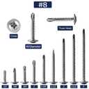#8 x 1/2" Sheet Metal Screws 500PCS 410 Stainless Steel Truss Head Fast Self Tapping Screws by SG TZH