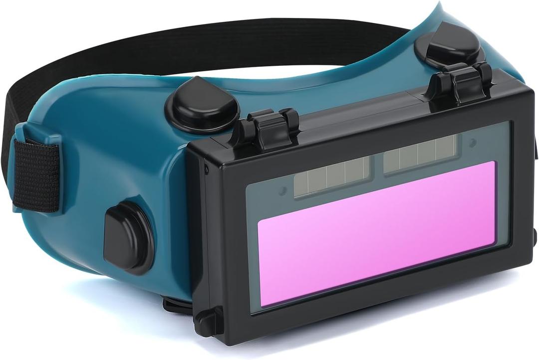 Auto Darkening Welding Goggles with Clear Inner Lenses Welding Helmet Solar Welder Eyes Glasses Flip Up Lens Eye Protection (Dark Green)