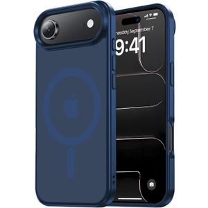 2 x Tigowos Magnetic for iPhone Air Case Fits MagSafe 16FT Drop Resistant Matte Skin Feeling Back Cover Shockproof Slim Fit for iPhone 17 Air Phone Case 6.5 inch,Dark Blue