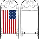 Metal Garden Flag Holder Stand Scroll American Stand Yard Flag Pole Stake Fits Max 14 x 25 Inch for Outside House Garden Yard Lawn Patio Balcony Decor, No Flags Included