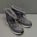 DREAM PAIRS Girls Boys Winter Snow Boots, Slip Resistant Faux Fur Lined, Windproof Warm Slip-On Boots for Kids (5 Big Kid, Grey)