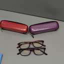 EYEURL Blue Light Blocking Readers for Women - 2 Pair Ladies Computer Reading Glasses +1.25 Stylish Rectangular Frames Blue Ray Eyeglasses (Purple+Red)