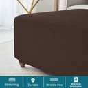 HFCNMY Stretch Square Ottoman Cover Knitted Jacquard Ottoman Cover Washable Square Ottoman Slipcover Storage Ottoman Cover Foot Stool Cover with Elastic Bottom Coffee X-Large