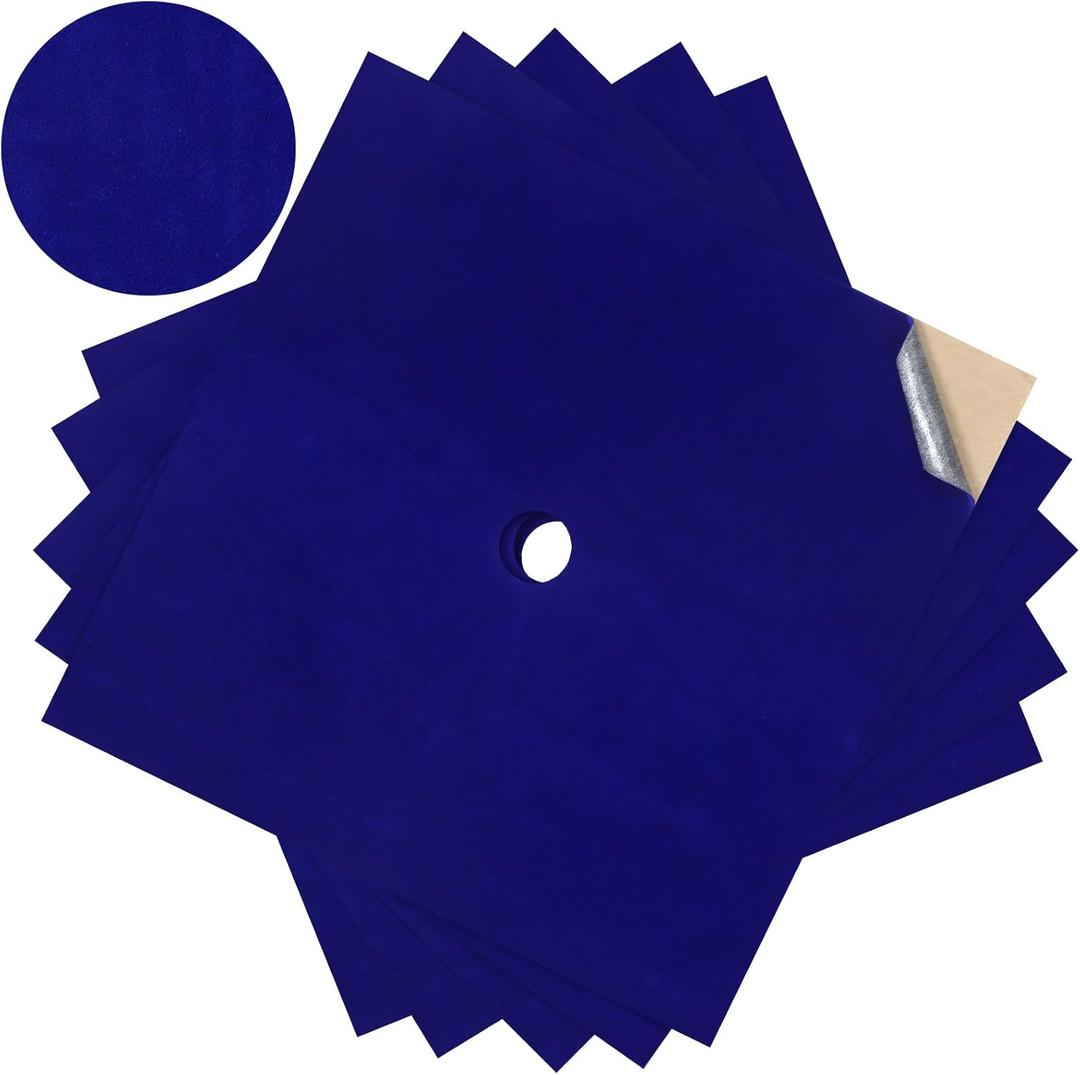 Gersoniel 5 Sheets Adhesive Graduation Cap Velvet Topper Decorations, 10x10 Inch Self-Adhesive Fabric Cardstock Grad Cap Cover for Graduation Hat Topper Craft DIY(Royal Blue)