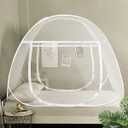 AMMER Pop Up Mosquito Net Tent for Beds, Portable Foldable Mosquito Netting Folding Design with Net Bottom,2 Entries,Suit for Twin to King Size Bed (79x71x59inch)
