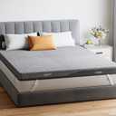 PERLECARE Dual Firmness Mattress Topper Full Size, 3 Inch Split Full Mattress Topper- Dual Zone Soft and Firm for Pressure Relief & Back Pain, Non-Slip & Removable, CertiPUR-US Certified