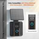 Solar Charger Compatible for Ring Video Doorbell (2020 Release), QIBOX Adjustable Solar Panel Mount, Efficient Solar Charger for Doorbell Camera, Micro-USB Port Charging