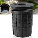 6.6 Gal 15" Sump Pump Basin with Lid, 25L Perforated Sump Pump Basin Bucket for Yard Drainage Systems, Basement & Crawl Space, Corrosion-Resistant, Impact-Resistant for Yards,Patios,Driveways