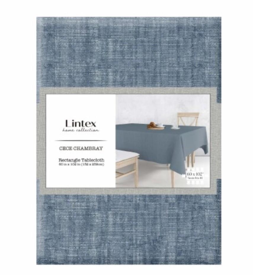 Lintex Cece Chambray Rectangle Tablecloth - Indigo - 60 x 84 in