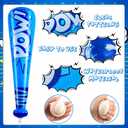 Seematn 24 Sets Inflatable Baseball Bats and Baseballs Set Includes 17 Inch Pow Inflatable Baseball Bats and 2.5 Inch Mini Foam Baseballs for Sports Party Favor Carnival Birthday (Candy Colors)