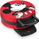Disney Mickey Mouse Waffle Maker by Select Brands - Premium Mickey Mouse Kitchen Appliance - Disney Kitchen Appliances - 7" Waffles, Red
