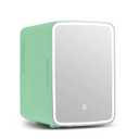 CUTIEWORLD Skincare Fridge with Dimmable LED Light Mirror, 4L Mini Fridge For Desktop, Travel or Cool & Heat, Makeup Fridge for Cosmetics, Skin Care and Food, Green