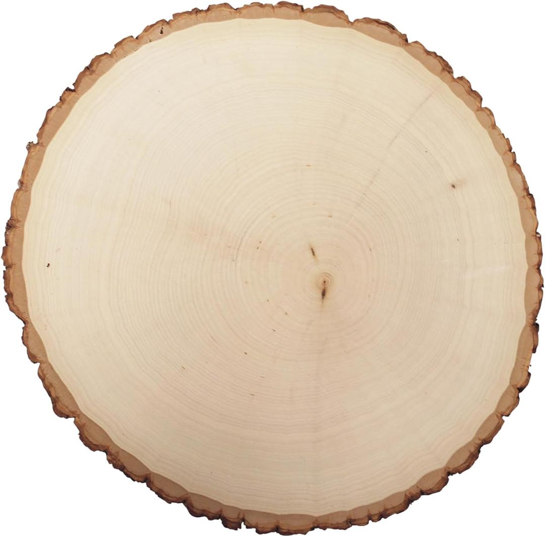 Walnut Hollow Thick Rustic Basswood Round, 10-14" Wide - for Wood Burning, Home Dcor, and Rustic Weddings