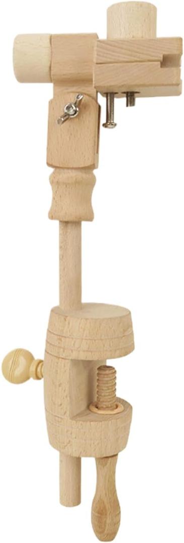 Embroidery Stand Holder  Wooden Rotating Frame, Adjustable Table Hoop | 360 Degree Crafting Support, Needlework Frame Tool, Hoop Stand for Needlework Projects