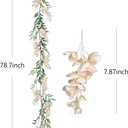 Duovlo 4Pcs 6.6Ft/Piece Imitation Silk Wisteria Garland Hanging Flower Vine for Home Outdoor Garden Ceremony Wedding Arch Floral Decor (Champagne)