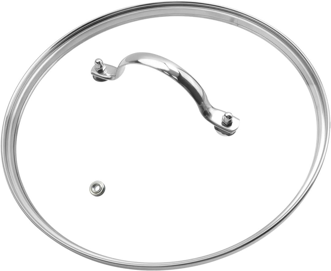 Antrader Tempered Glass Lid, 9.5Inch Cookware Glass Replacement Lid For Any Skillet/ Frying Pan/ Pot (Interior Diameter: 9.39inch, Exterior Diameter: 9.92inch)