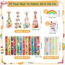 Sabary 147 Pcs Back to School Stationery Party Favor Bulk Pack with Pencil Eraser Slap Bracelets Cards Treat Bags for Kids Classroom Gift Exchange School Prizes Reward Carnival Events