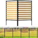 Air Conditioner Fence 2 Panels, Privacy Fence Screen 54.5" H × 39.4" W No-Dig Metal Wood Outdoor Pool Equipment Enclosure with Metal Stake, AC Unit Cover, Trash Bin Hider for Garden & Backyard