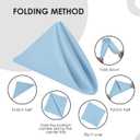 Avalon Kitchen Light Blue Cloth Napkins Bulk (Pack of 24) - 100% Polyester Dinner Linen Napkins Cloth Washable & Reusable - Durable with Hemmed Edges - Ideal for Parties and Weddings (17x17 Inches)