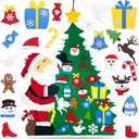 DIY Felt Christmas Tree for Toddlers, 3.2Ft Montessori Felt Christmas Trees Set with Ornaments, Toddler Felt ChristmasTree with Lights Gifts Party Supplies, DIY Wall Xmas Tree Christmas Decorations