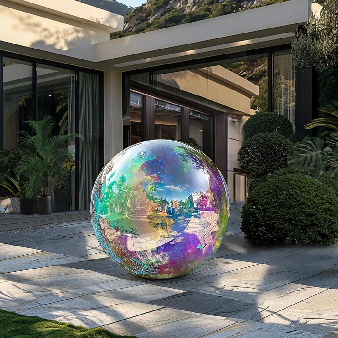 OZIS 23.6inch Inflatable Mirror Ball for Hanging&Standing PVC Airtight Disco Bubble Balloon For Wedding Event Nightclub Stage Party Decor 1 Piece (Color)