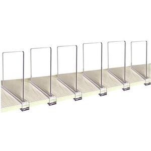 CY craft Acrylic Shelf Divider, Wood Shelf Dividers, Clear Closet Shelf Separators Clothing Organizer Perfect for Bedroom Shelving Organization and Kitchen Cabinet Shelf Storage,6 PCS