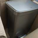 EKO Hudson Matte Stainless 50 Liter/13.2 Gallon Step Trash Can with Rear Trash Bag Storage Compartment