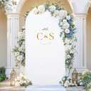 6.6 ft White Arch Cover Spandex Wedding Arch Backdrop Cover 2-Sided Stretchy Fitted Arch Stand Cover Round Top Chiara Photo Backdrop for Birthday Parties Baby/Bridal Shower Ceremony Banquet Decoration (6.6FT)