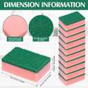 Patelai 100 Pcs Heavy Duty Sponges Kitchen Bulk Dish Sponges Scrub Sponge Abrasive Scrubber Cleaning Sponge Non Scratch Scouring Absorbent Dish for Washing Kitchen (Pink)