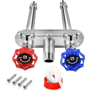 Boltigen 4 Inch Anti-Siphon Frost Free Hot and Cold Sillcock Valve, Chromed Brass Freeze Proof Outdoor Water Wall Hydrant Faucet, 1/2" NPT X 3/4 GHT Hose Bib Frost Free Outside Spigot (4 Inch)