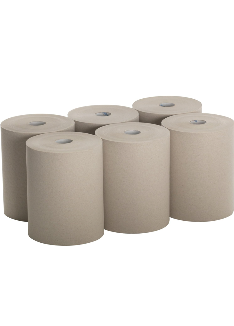 Scott Essential 100% Recycled Fiber Hard Roll Towel, 1.75" Core, Brown, 8" x 700 ft, 6/Carton