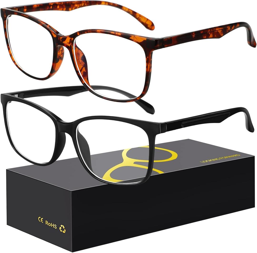 hunsquer Blue Light Glasses for Women Blue Light Blocking Glasses Men Computer Gaming Blue Screen Glasses Mens Blue Light Blocker Glasses (Black+Leopard)