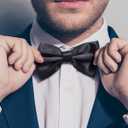 Hercicy 20 Pieces Bow Ties for Men, Formal Satin Solid Tuxedo Adjustable Length Pre Tied Bow Ties for Wedding Celebration (Black, M)